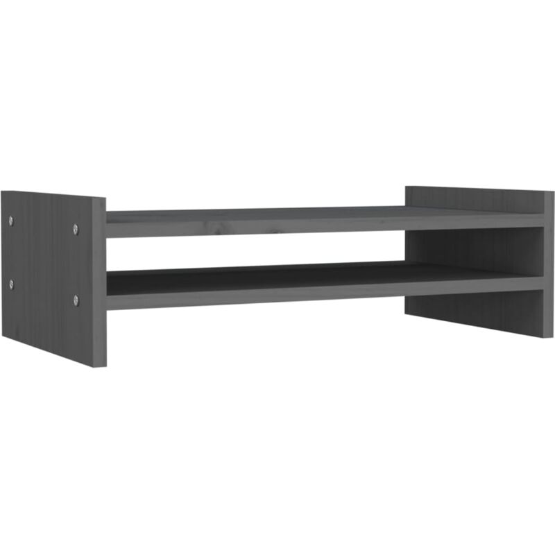 foto del prodotto supporto per monitor 50 x 27 x 15 cm in legno massello di pino grigio