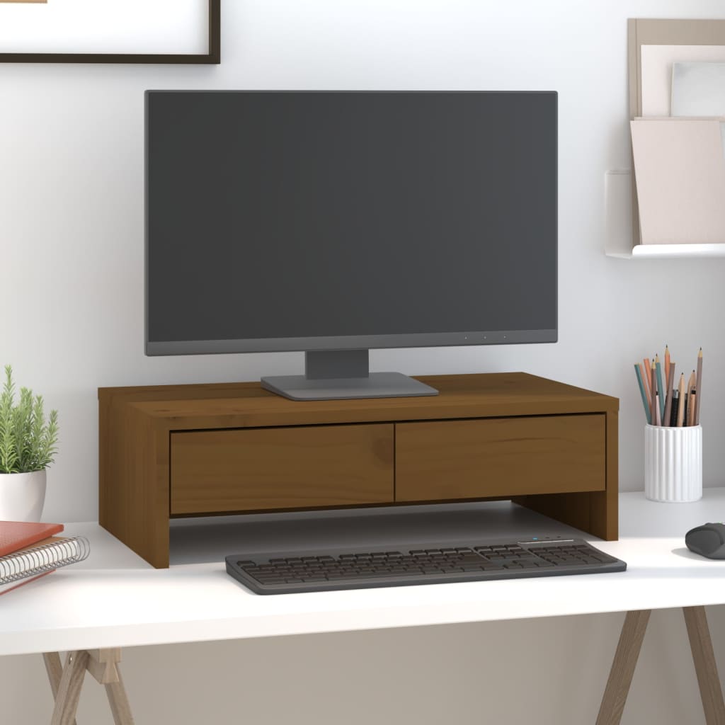 foto del prodotto supporto per monitor ambra 50x27x15 cm legno massello di pino vidaxl