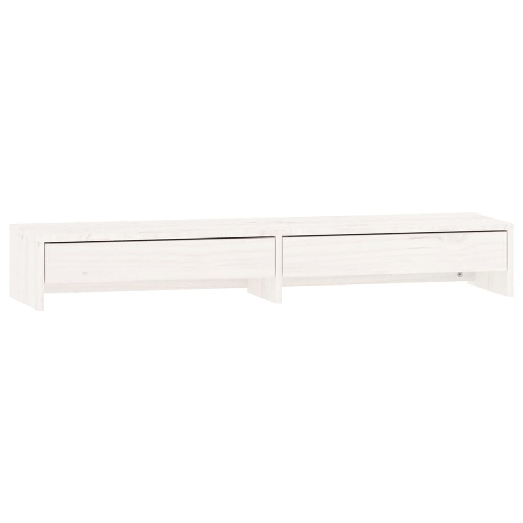 foto del prodotto supporto per monitor bianco 100 x 27 x 15 cm in legno massello di pino 02 0021218