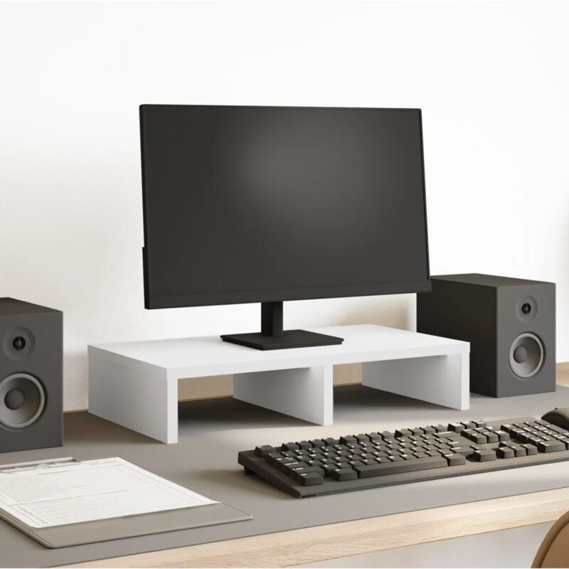 foto del prodotto supporto per monitor bianco 50x27x10 cm in truciolato vidaxl