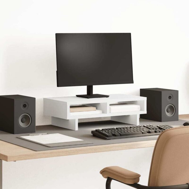 foto del prodotto supporto per monitor bianco 50x27x15 cm in truciolato vidaxl