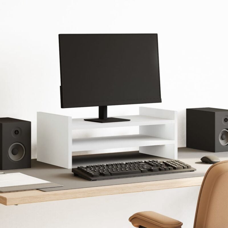 foto del prodotto supporto per monitor bianco 50x27x20 cm in truciolato vidaxl