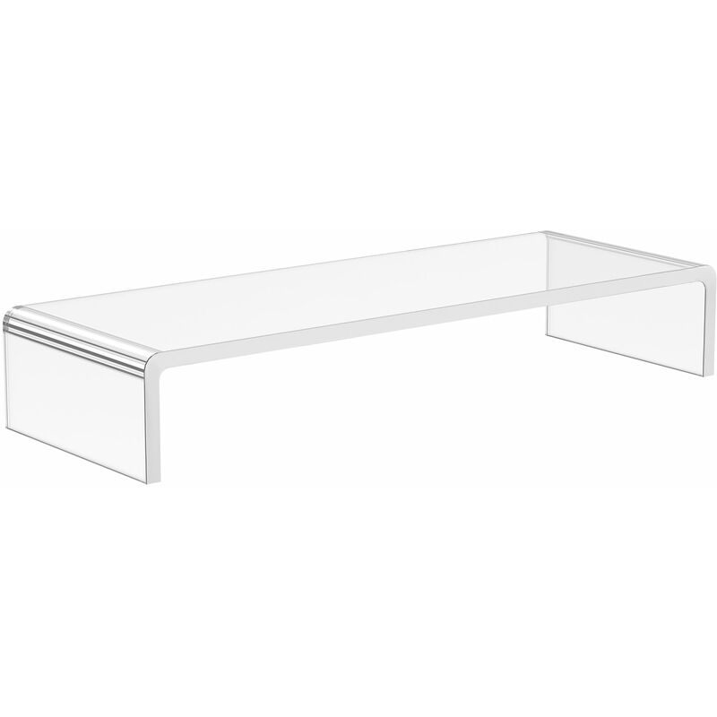 foto del prodotto supporto per monitor computer tv supporto per schermi in vetro acrilico trasparente 53x19x9 cm