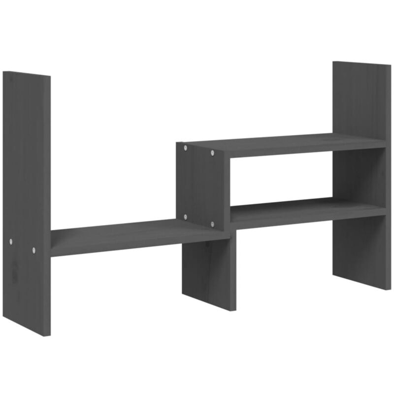 foto del prodotto supporto per monitor grigio 39 72 x 17 x 43 cm in legno di pino massiccio