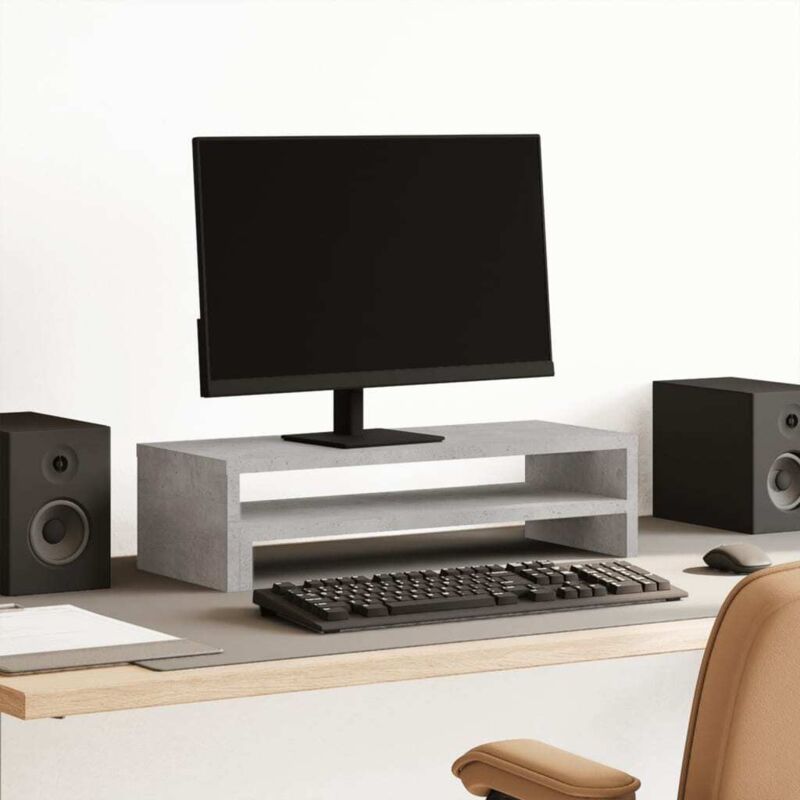 foto del prodotto supporto per monitor grigio cemento 54x22x15 cm in truciolato vidaxl
