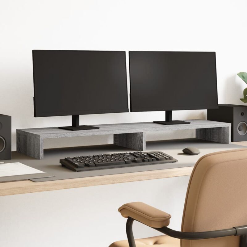 foto del prodotto supporto per monitor grigio sonoma 100x27x10 cm in truciolato vidaxl