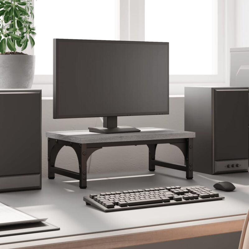 foto del prodotto supporto per monitor grigio sonoma 37x23x14cm legno multistrato vidaxl