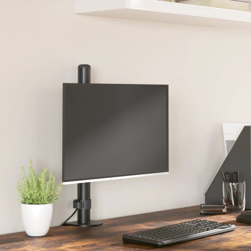 foto del prodotto supporto per monitor in acciaio nero vesa 75 100 mm