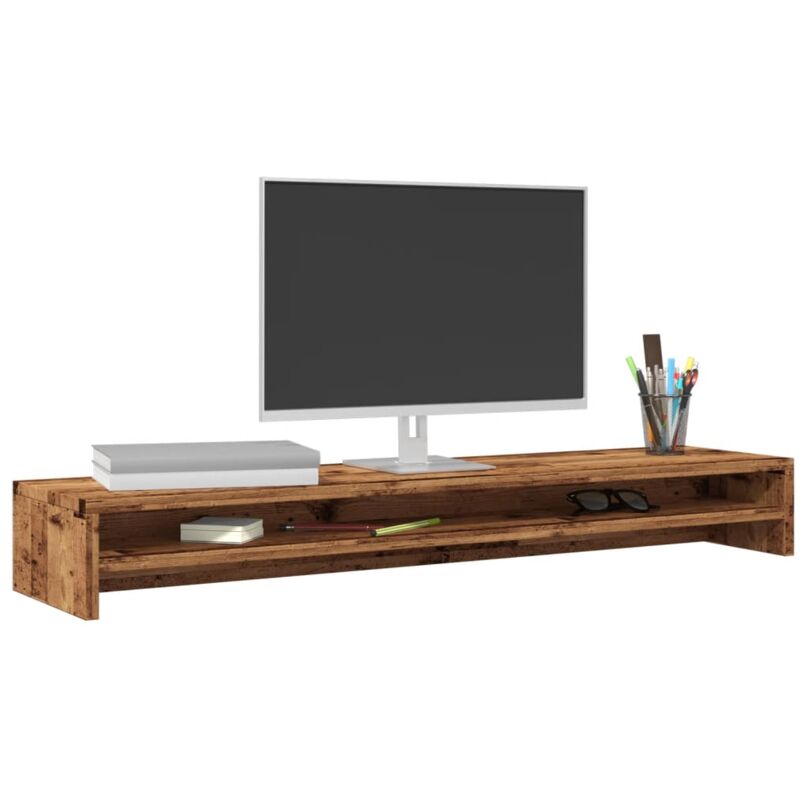 foto del prodotto supporto per monitor legno antico 100x24x13cm legno multistrato vidaxl