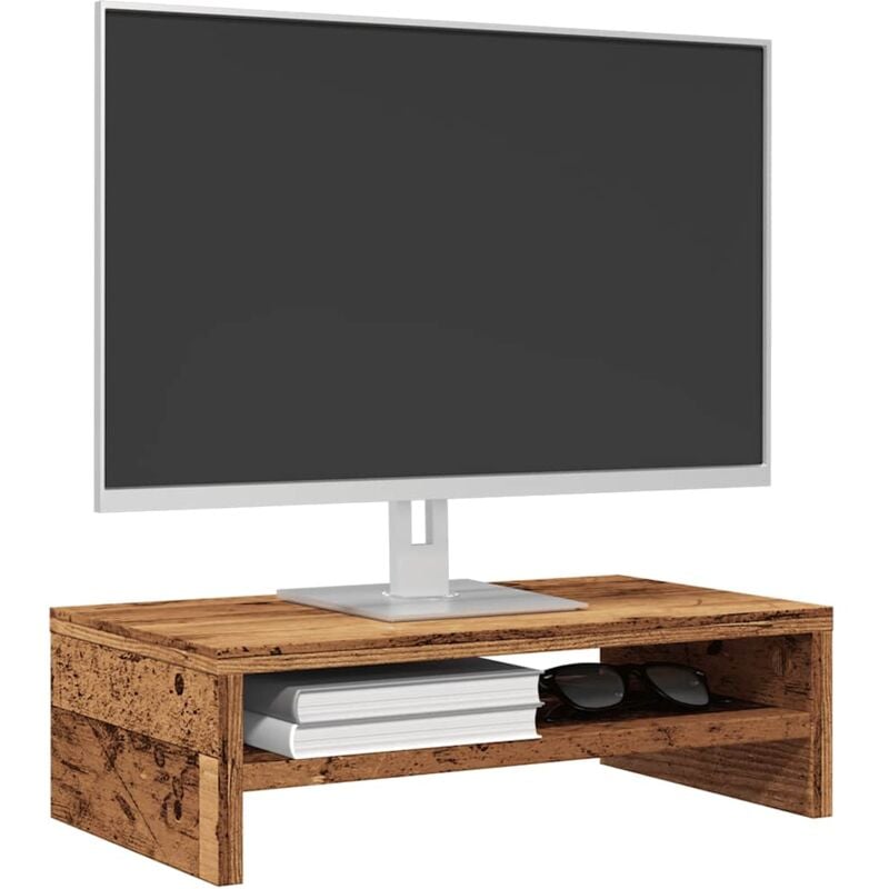foto del prodotto supporto per monitor legno antico 42x24x13 cm legno multistrato vidaxl