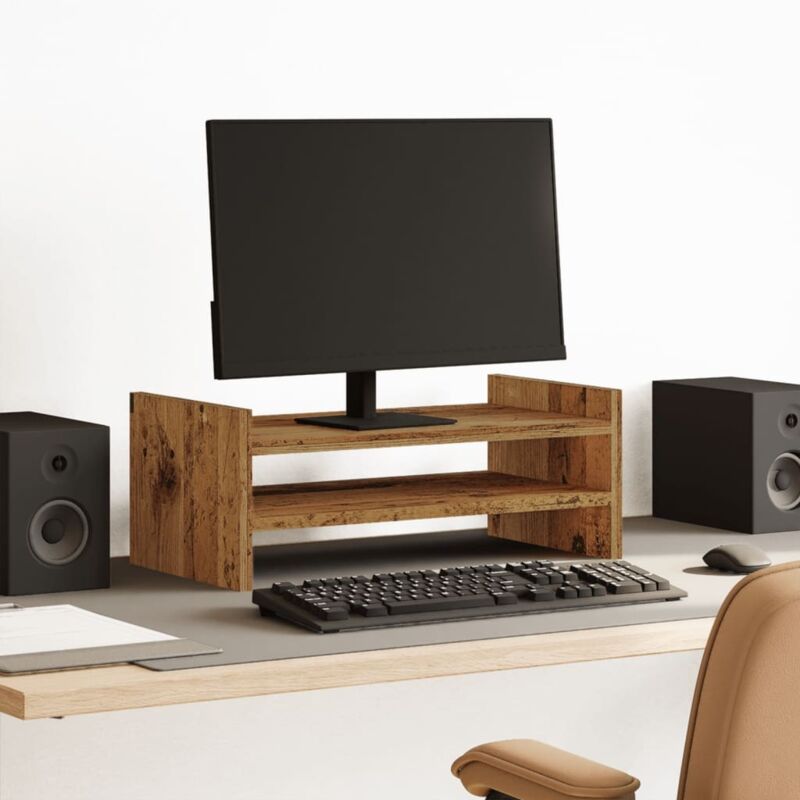 foto del prodotto supporto per monitor legno vecchio 50x27x20 cm in truciolato vidaxl