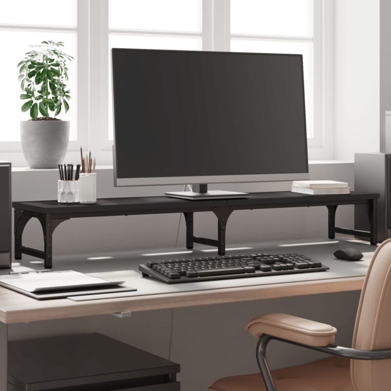 foto del prodotto supporto per monitor nero 105x23x15,5 cm legno multistrato vidaxl