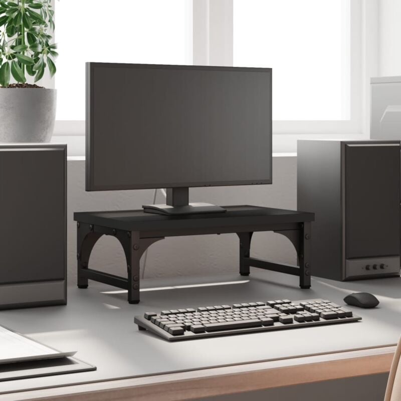 foto del prodotto supporto per monitor nero 37x23x14 cm legno multistrato
