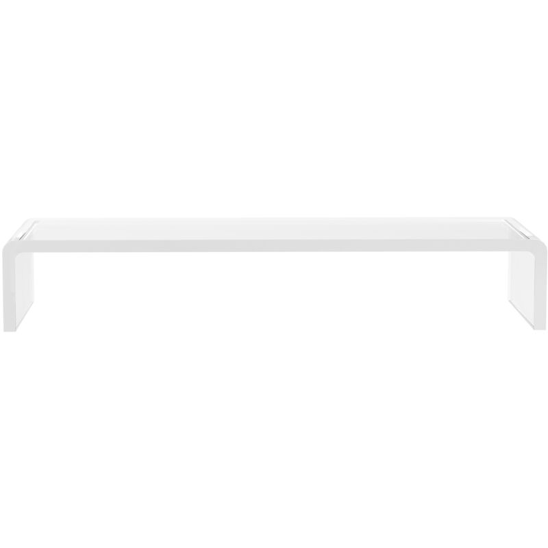 foto del prodotto supporto per monitor pc, stampante e laptop in vetro trasparente homcom