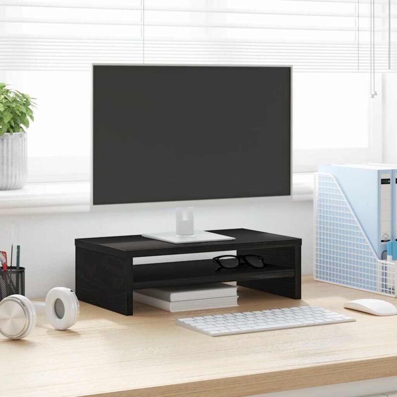 foto del prodotto supporto per monitor rovere nero 42x24x13 cm in truciolato vidaxl