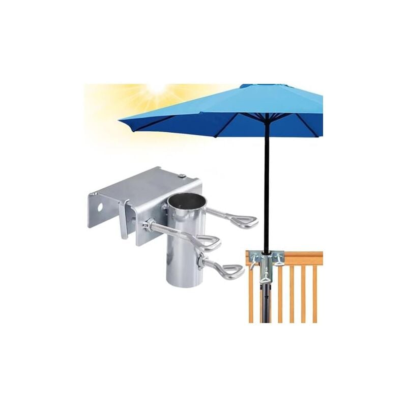 foto del prodotto supporto per ombrellone da balcone, morsetto da tavolo per ombrelloni da giardino, per sedia da giardino, ombrellone, terrazza, balcone, ombrellone