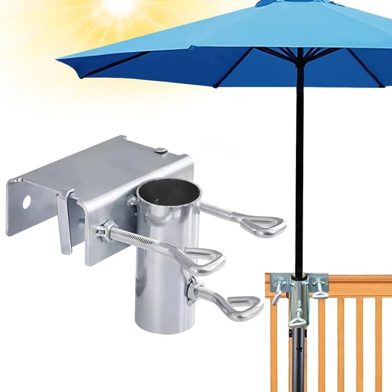 foto del prodotto supporto per ombrellone da balcone, morsetto da tavolo per ombrelloni da giardino, per sedia da giardino, ombrellone, terrazza, balcone, ombrellone
