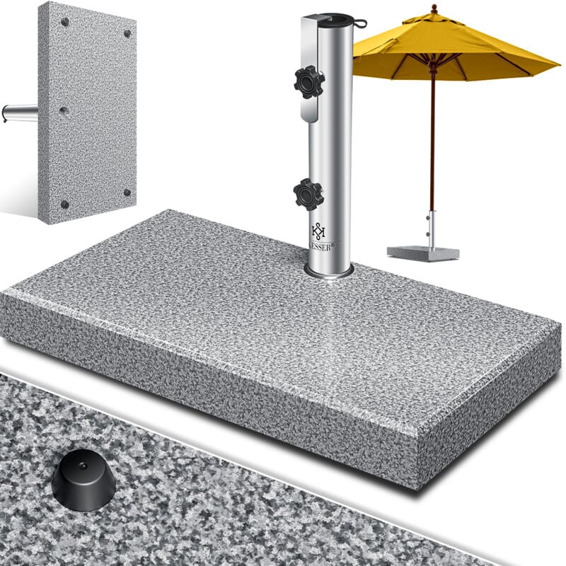 foto del prodotto supporto per ombrellone in granito con tubo in acciaio inox base per ombrellone di alta qualit da 30 kg per aste di ombrelloni fino a 16 48 mm