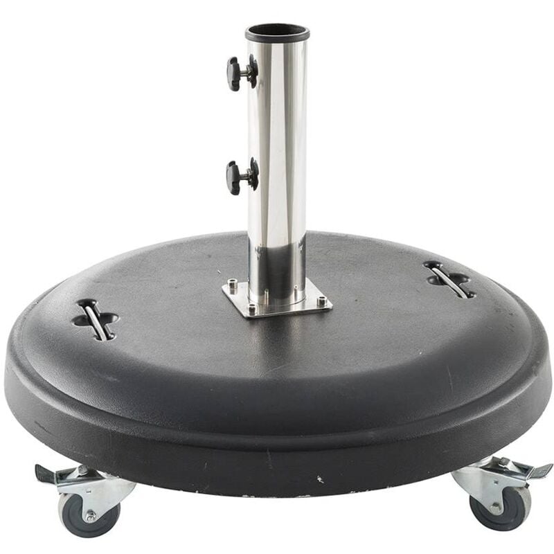foto del prodotto supporto per ombrellone rotondo con ruote nere da 50 kg in calcestruzzo hesp ride