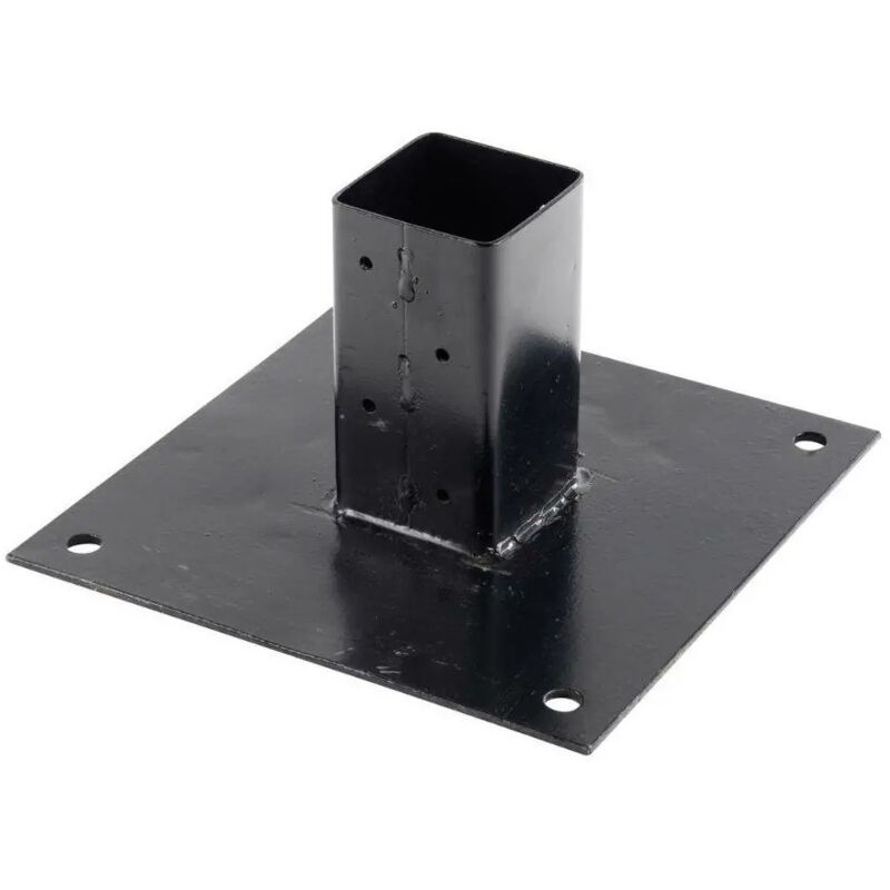foto del prodotto supporto per palo 6x6 cm in acciaio nero per pavimento