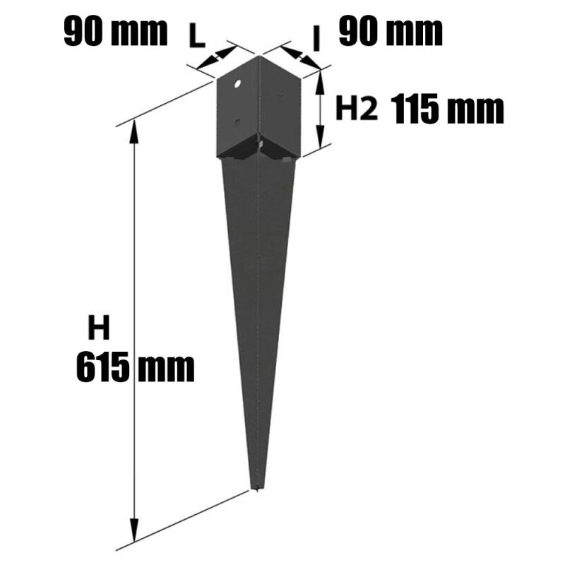 foto del prodotto supporto per palo da interrare mermier 90x90 mm