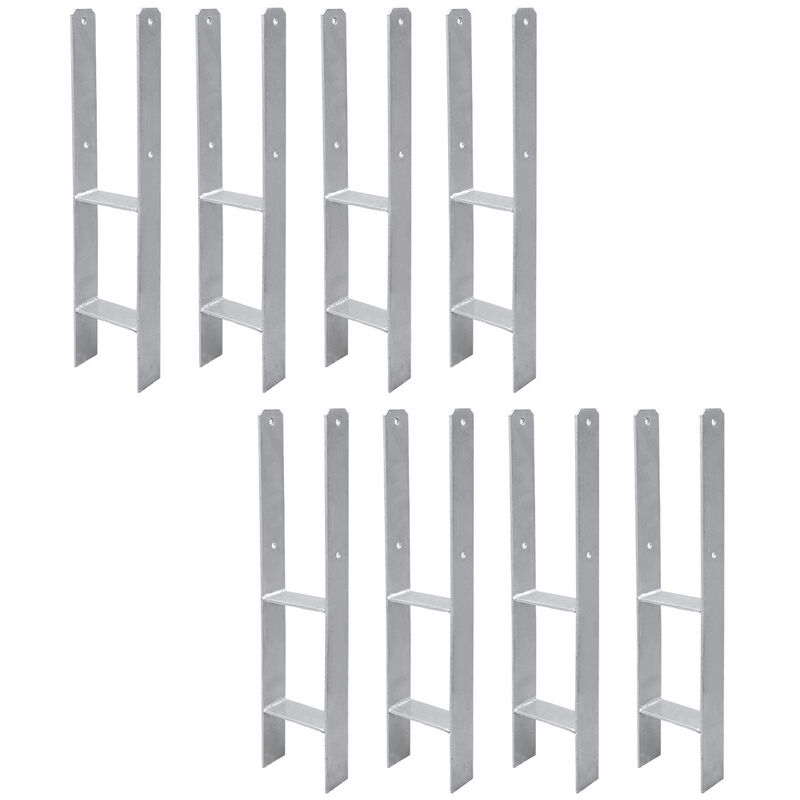 immagine 0 del prodotto supporto per palo h per carport recinzioni supporto per palo in h supporto da incasso 101mm 8 pezzi swanew