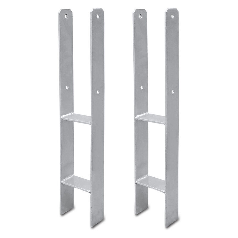 foto del prodotto supporto per palo h per carport recinzioni supporto per palo in h supporto da incasso 81mm 2 pezzi swanew