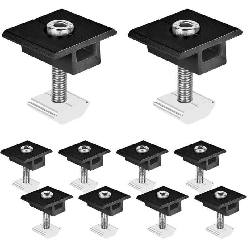 foto del prodotto supporto per pannello solare 12 pezzi da 30 mm in alluminio per pannello solare, staffa di montaggio per pannello solare a forma di t per pannello