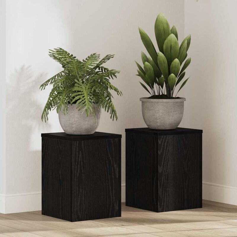 foto del prodotto supporto per piante 2 pcs rovere nero 25 x 25 x 35 cm vidaxl