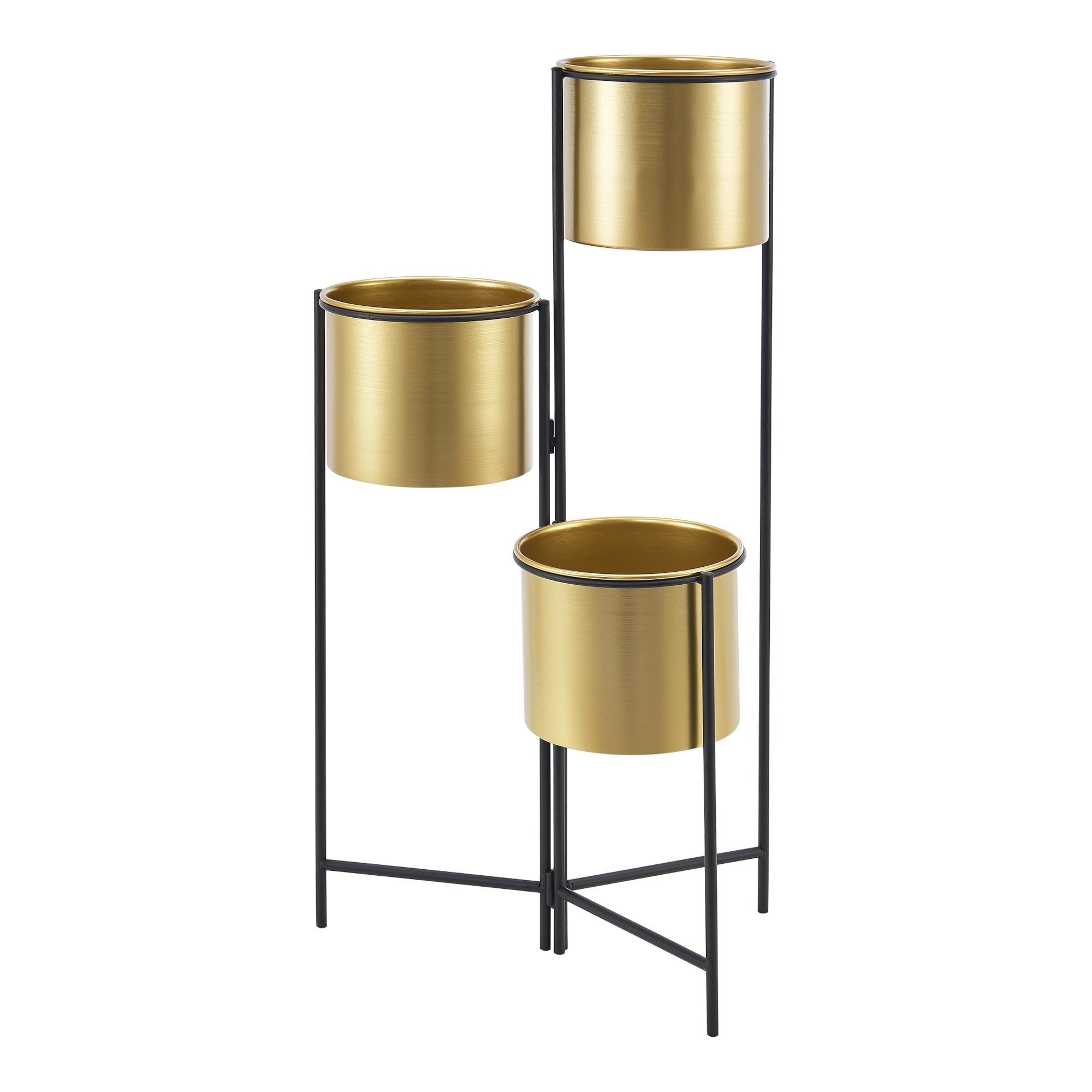 foto del prodotto supporto per piante con 3 vasi haasdonk ottone nero 03 0007683