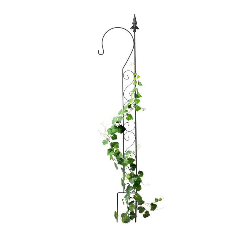 foto del prodotto supporto per piante rampicanti da giardino, hxl 145x27cm, traliccio di sostegno per edera e rose, ferro, nero relaxdays
