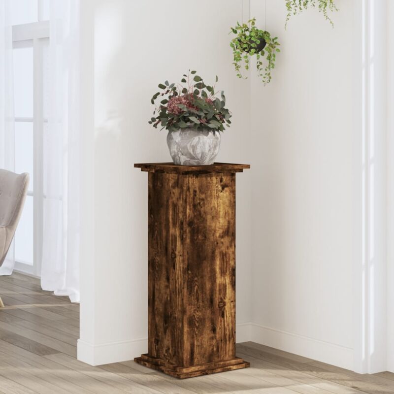 foto del prodotto supporto per piante rovere fumo 33x33x80 cm legno multistrato vidaxl