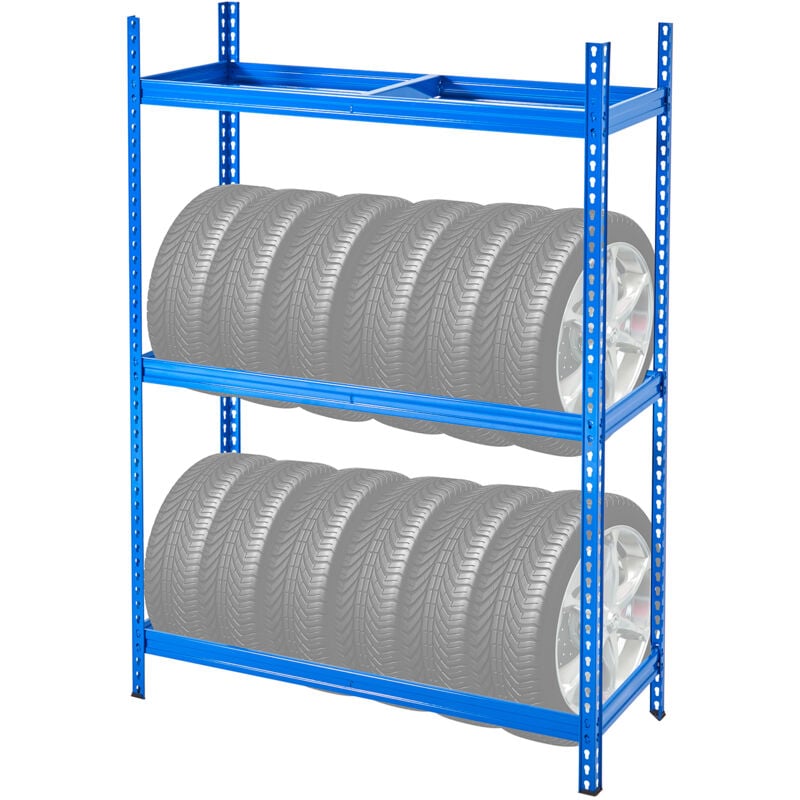 foto del prodotto supporto per pneumatici , supporto per pneumatici in metallo a 2 ripiani per un massimo di 12 pneumatici, supporto spcc sd per impieghi gravosi con