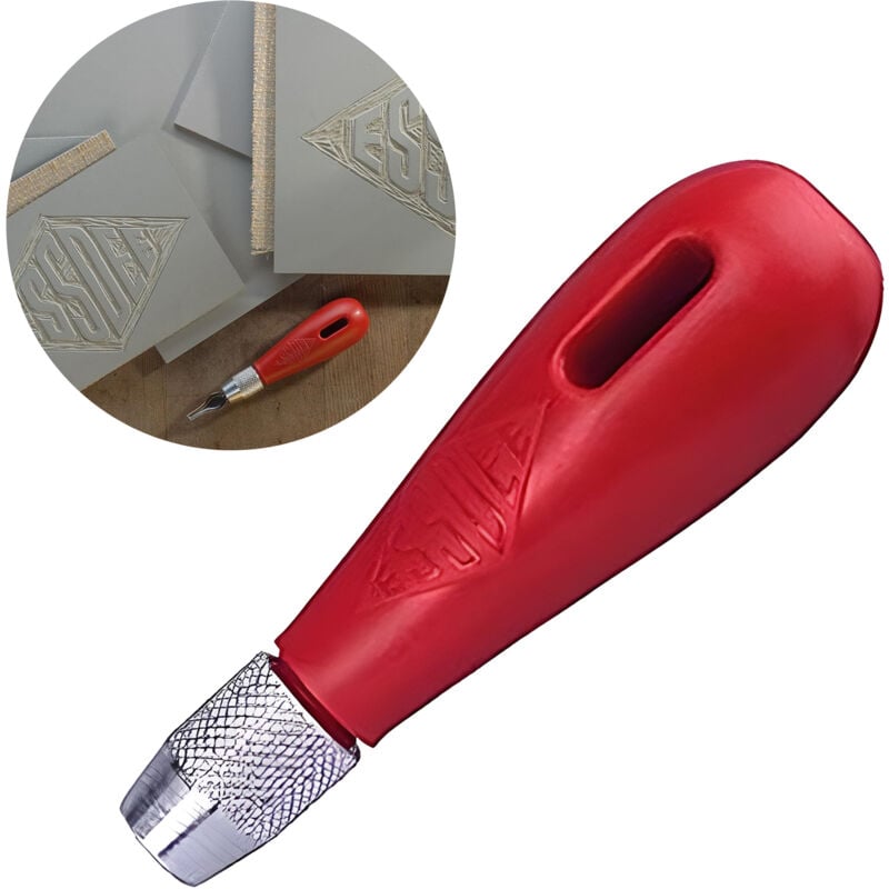 foto del prodotto supporto per scalpello per linoleum 1 pz essdee supporto per linoleum dado in metallo