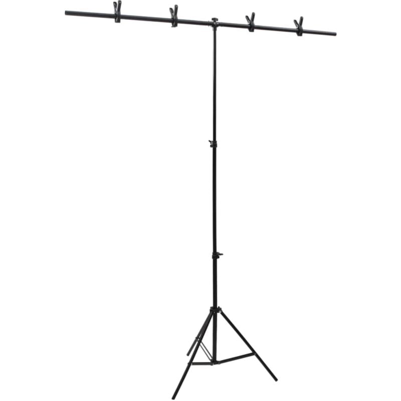 foto del prodotto supporto per sfondo a t nero 151x60x 70 200 cm vidaxl