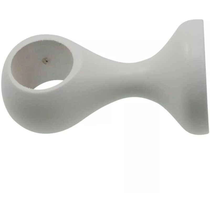 foto del prodotto supporto per soffitto per bastone 23mm con viti e tasselli colore bianco.