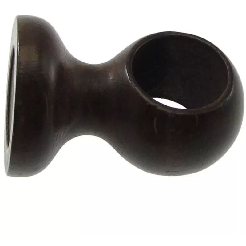 foto del prodotto supporto per soffitto per bastone 28mm con viti e tasselli colore noce.
