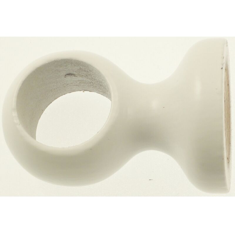 foto del prodotto supporto per soffitto per bastone 28mm con viti e tasselli laccato bianco.