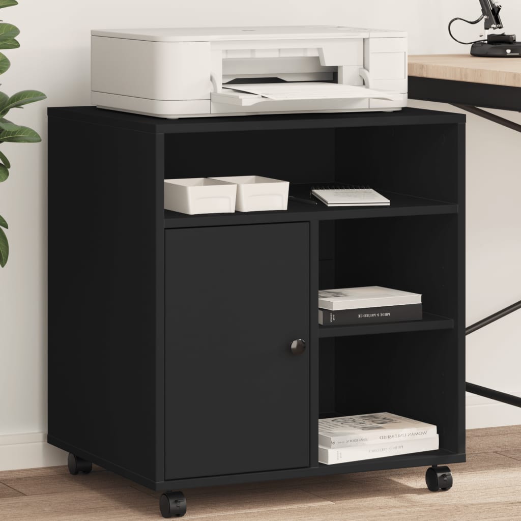 foto del prodotto supporto per stampante con ruote nero 41x32x48 cm