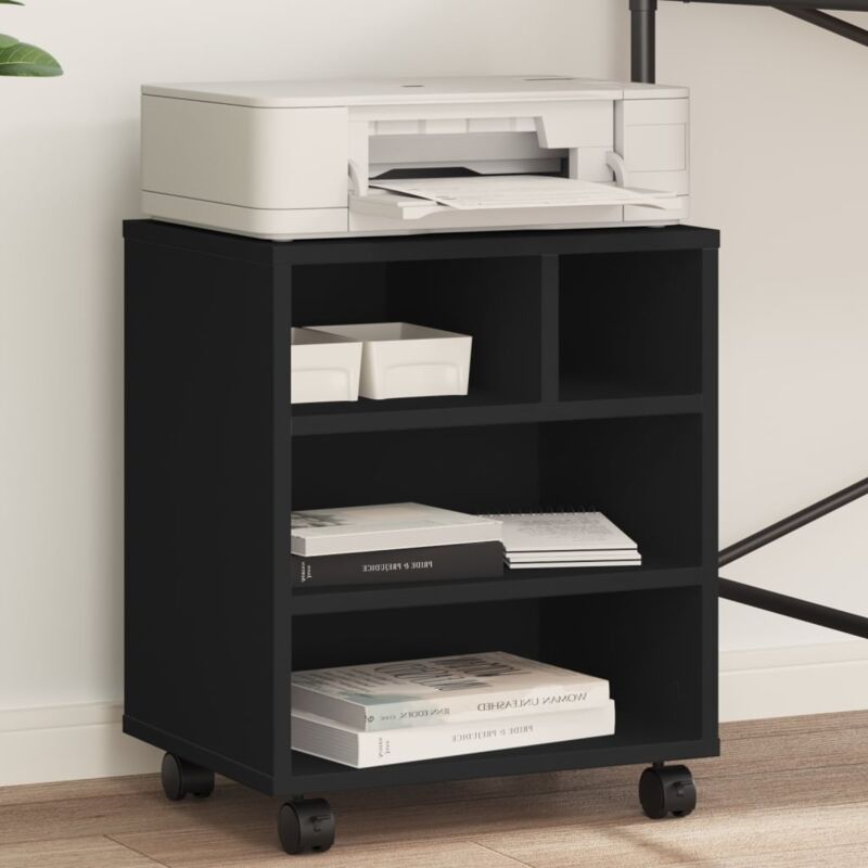 foto del prodotto supporto per stampante con ruote nero 41x32x48 cm vidaxl