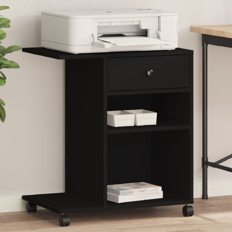 foto del prodotto supporto per stampante con ruote nero 60x40x68,5 cm vidaxl