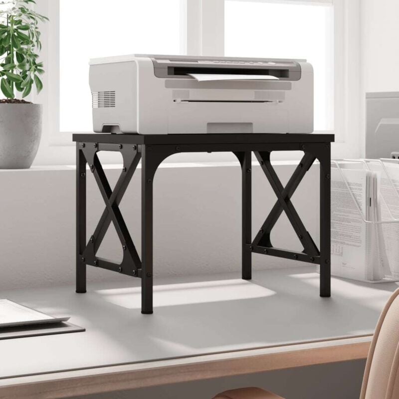 foto del prodotto supporto per stampante nero 40x30x31 cm in legno multistrato vidaxl