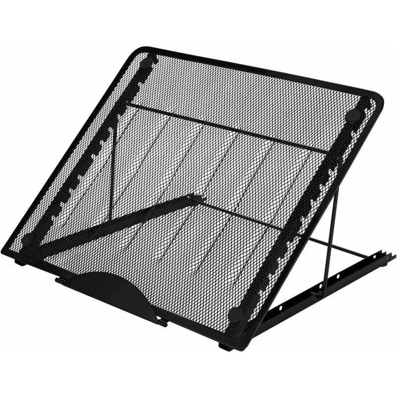 foto del prodotto supporto per tablet ventilato regolabile, inclinazione a 12 punti, supporto per tablet e laptop con piedini di supporto antiscivolo scatola nera 
