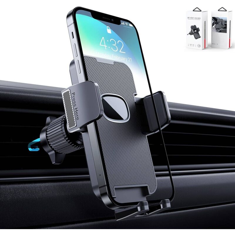 foto del prodotto supporto per telefono da auto clip di grado militare supporto per telefono da auto girevole a 360 gradi per bocchette dell aria dell auto supporto