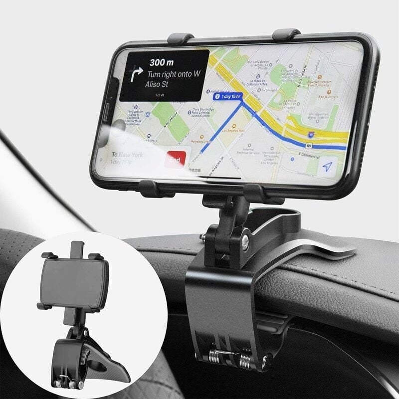 foto del prodotto supporto per telefono da auto con rotazione a 360 gradi, supporto per telefono cellulare da cruscotto per gps da auto e smartphone da 4 7 pollici