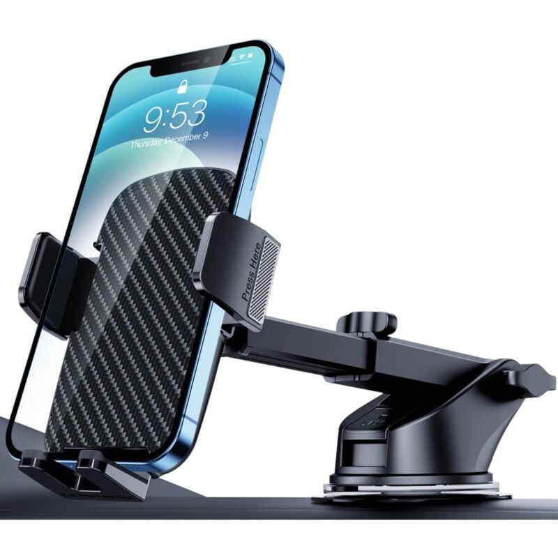 foto del prodotto supporto per telefono da auto crediri [ventosa militare] supporto per telefono da auto [super stabile] ventosa girevole a 360° per cruscotto e parabrezza, gps universale per auto per iphone e smartpho