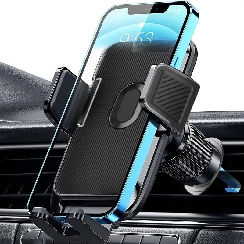 foto del prodotto supporto per telefono da auto, girevole a 360 gradi, supporto per bocchetta dell aria, supporto gps per iphone e smartphone android nero 