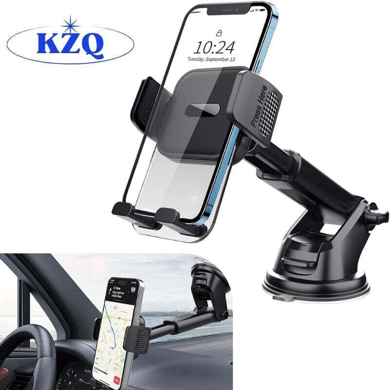 foto del prodotto supporto per telefono da auto kzq, ventosa ultra potente, rotazione a 360 , 1 mano, compatibile con parabrezza smartphone da 4 7 