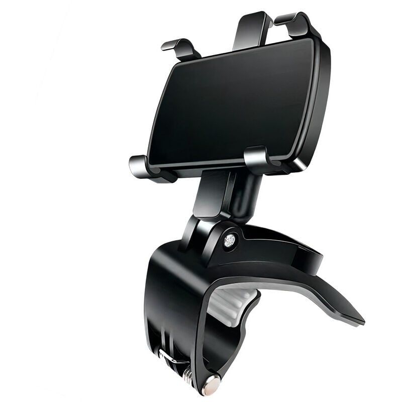 foto del prodotto supporto per telefono da auto nero con rotazione a 360 gradi, supporto per telefono cellulare da cruscotto per gps e smartphone da 4 7 pollici ymyny