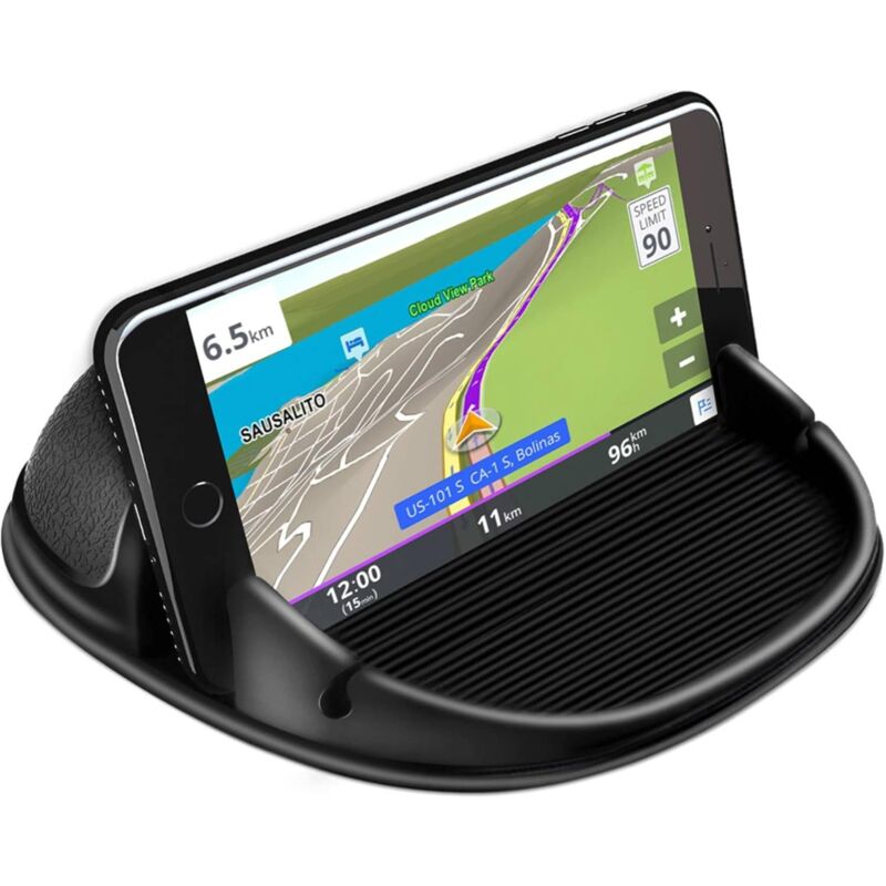 foto del prodotto supporto per telefono da auto, supporto antiscivolo per cruscotto compatibile con altri smartphone nero 